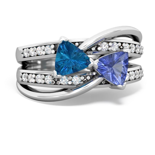 London Topaz Genuine London Blue Topaz with Genuine Tanzanite Bowtie ring Ring