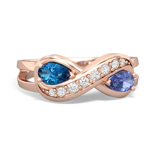 london topaz-tanzanite diamond infinity ring