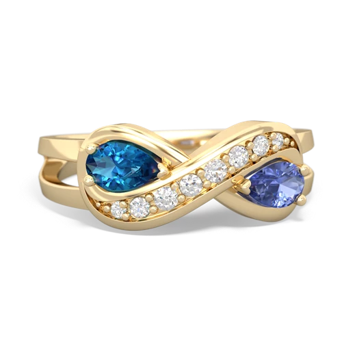 london topaz-tanzanite diamond infinity ring