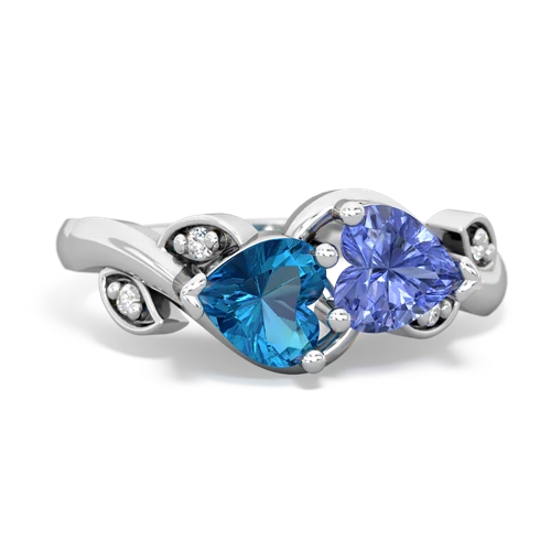 london topaz-tanzanite floral keepsake ring