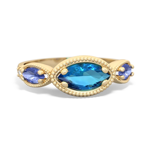 london topaz-tanzanite milgrain marquise ring