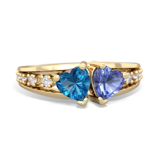 london topaz-tanzanite modern ring