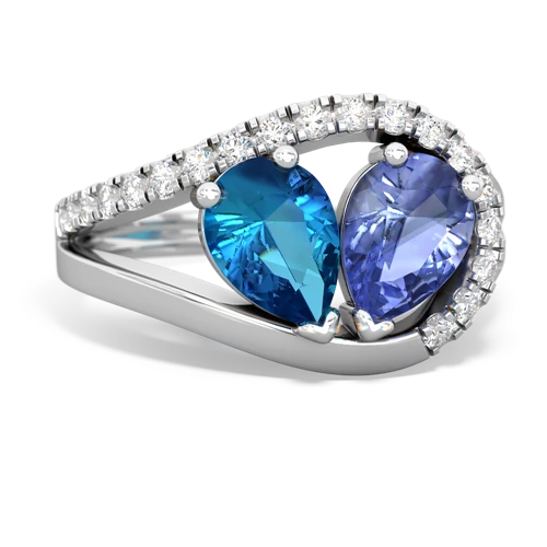 london topaz-tanzanite pave heart ring