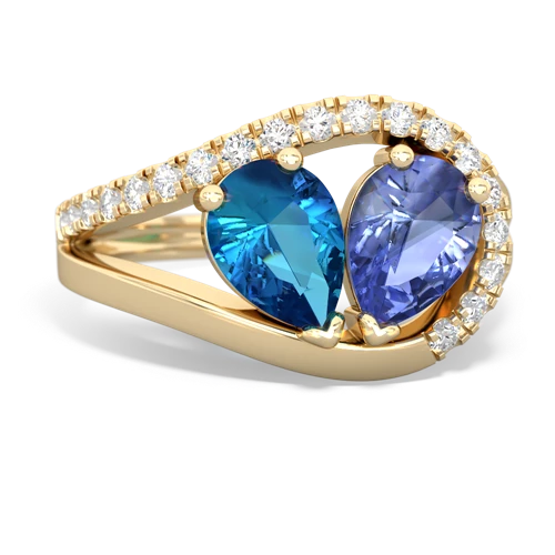 london topaz-tanzanite pave heart ring