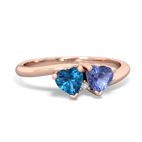 london topaz-tanzanite sweethearts promise ring