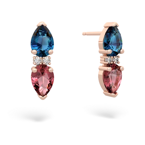 london topaz-tourmaline bowtie earrings