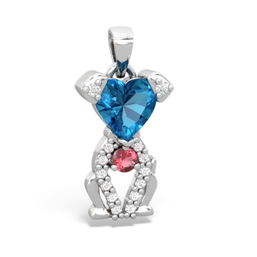 london topaz-tourmaline birthstone puppy pendant