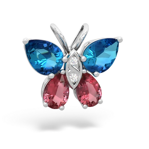 london topaz-tourmaline butterfly pendant