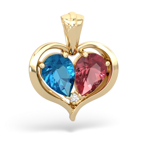 london topaz-tourmaline half heart whole pendant