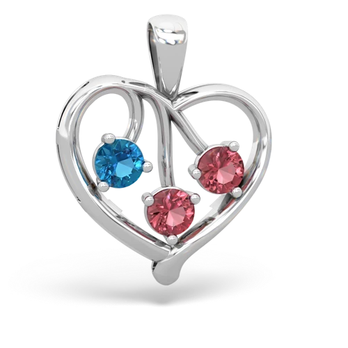 london topaz-tourmaline love heart pendant