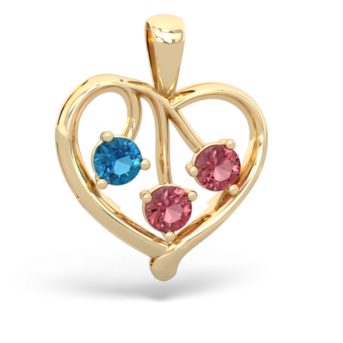 london topaz-tourmaline love heart pendant