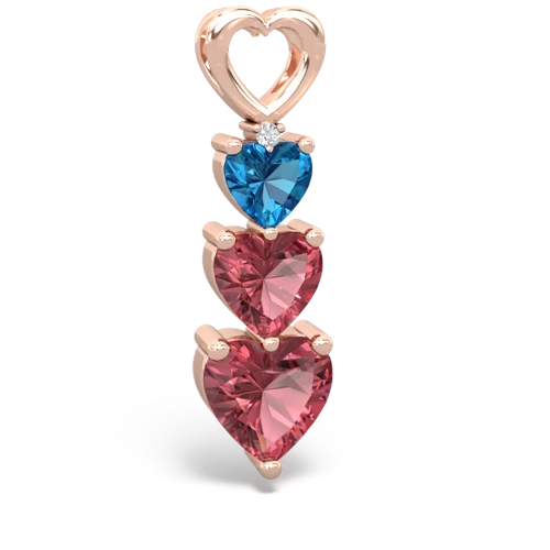 London Topaz Genuine London Blue Topaz with Genuine Pink Tourmaline and  Past Present Future pendant Pendant