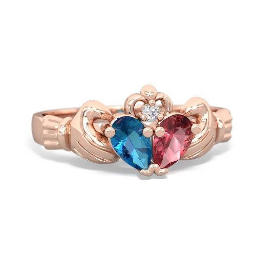 london topaz-tourmaline claddagh ring