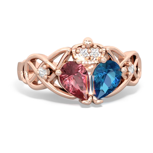 london topaz-tourmaline claddagh ring