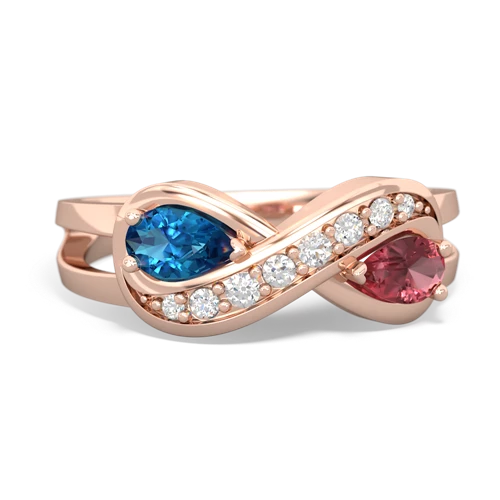 london topaz-tourmaline diamond infinity ring