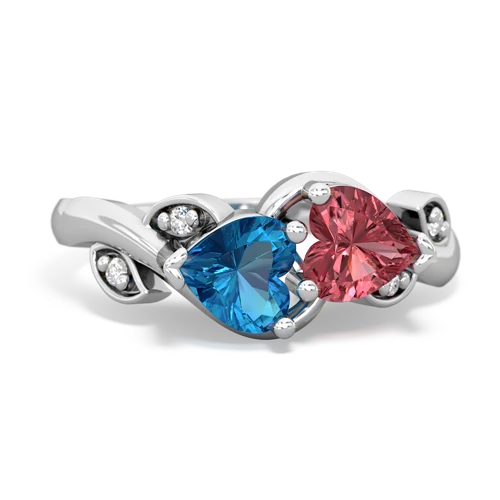 london topaz-tourmaline floral keepsake ring