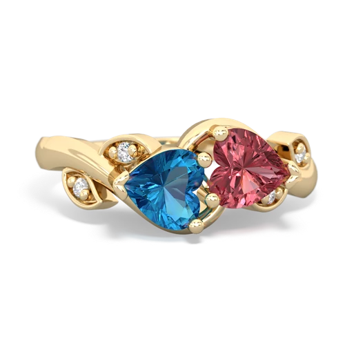 london topaz-tourmaline floral keepsake ring