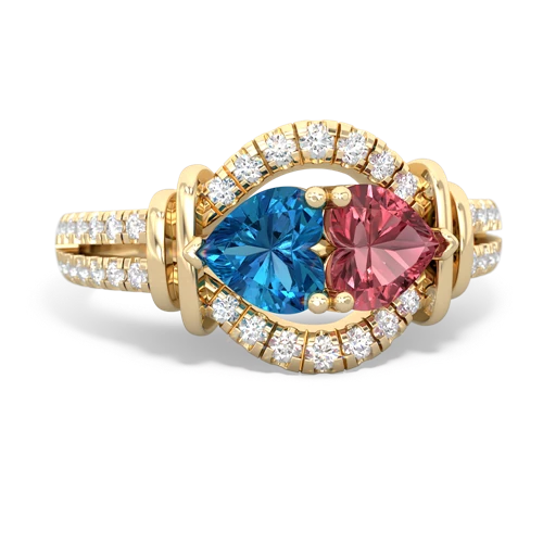 london topaz-tourmaline pave keepsake ring