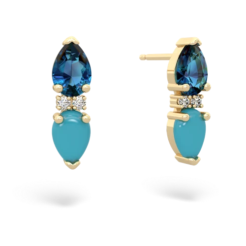 london topaz-turquoise bowtie earrings