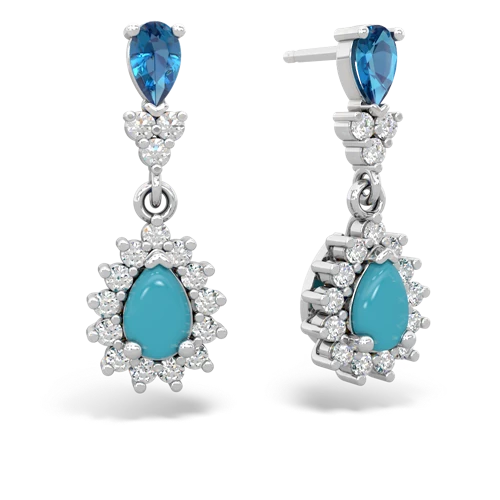 london topaz-turquoise dangle earrings