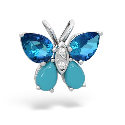 london topaz-turquoise butterfly pendant