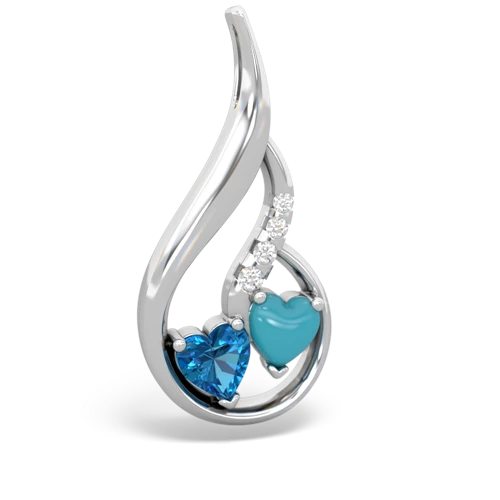 london topaz-turquoise keepsake swirl pendant