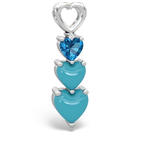 london topaz-turquoise three stone pendant