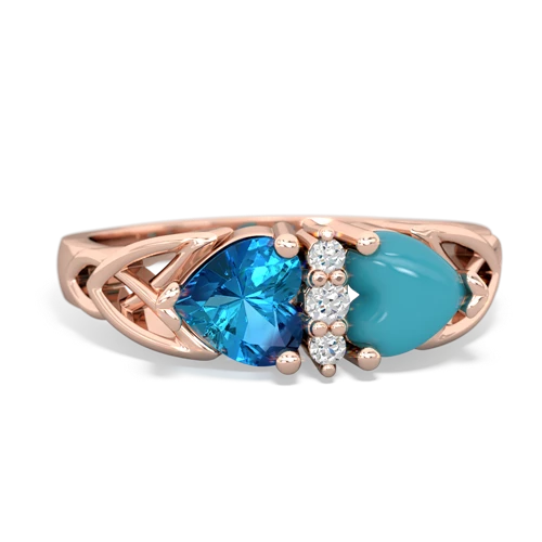 london topaz-turquoise celtic ring