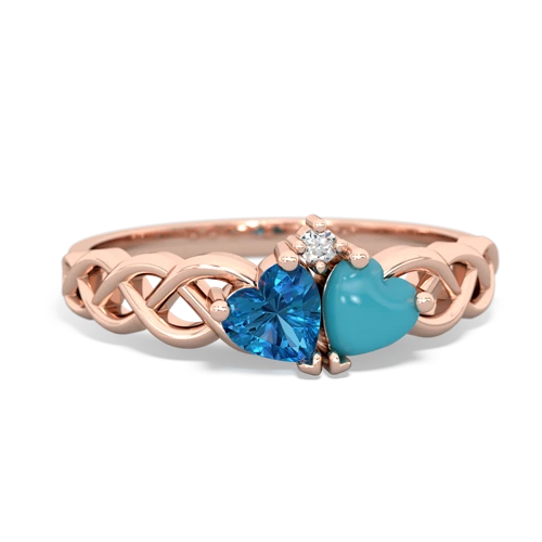 london topaz-turquoise celtic braid ring