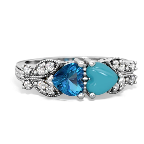 london topaz-turquoise keepsake butterfly ring