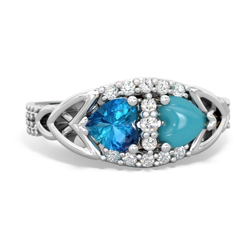 london topaz-turquoise keepsake engagement ring