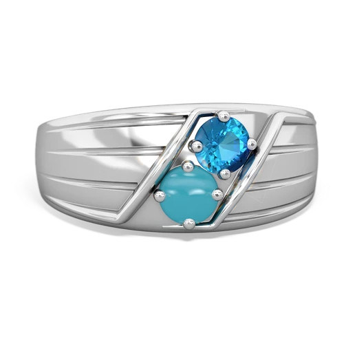 london topaz-turquoise mens ring