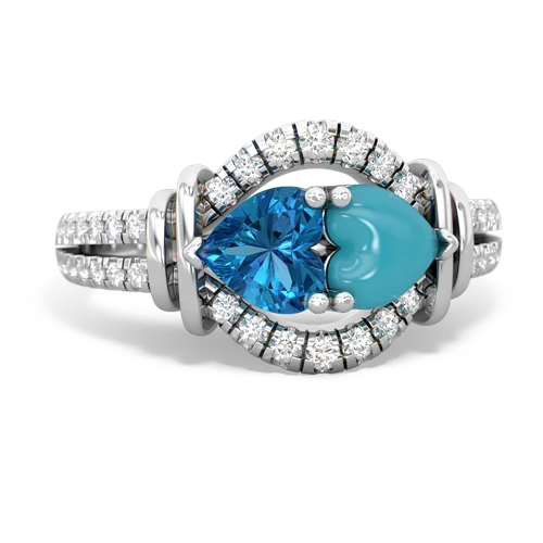 london topaz-turquoise pave keepsake ring