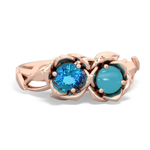 london topaz-turquoise roses ring