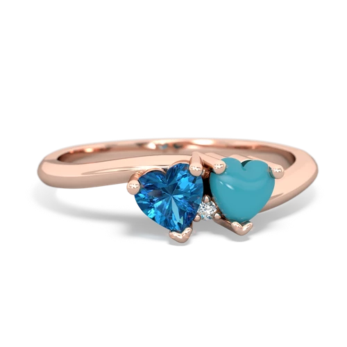 london topaz-turquoise sweethearts promise ring