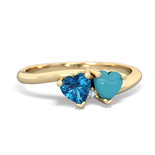 london topaz-turquoise sweethearts promise ring