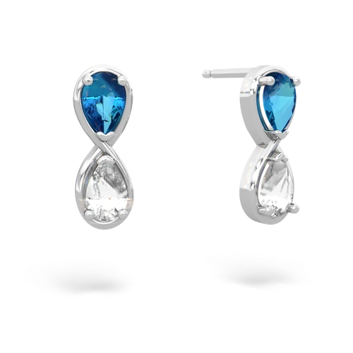london topaz-white topaz infinity earrings