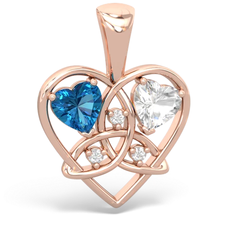 london topaz-white topaz celtic heart pendant