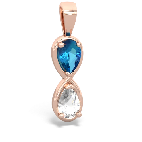 london topaz-white topaz infinity pendant