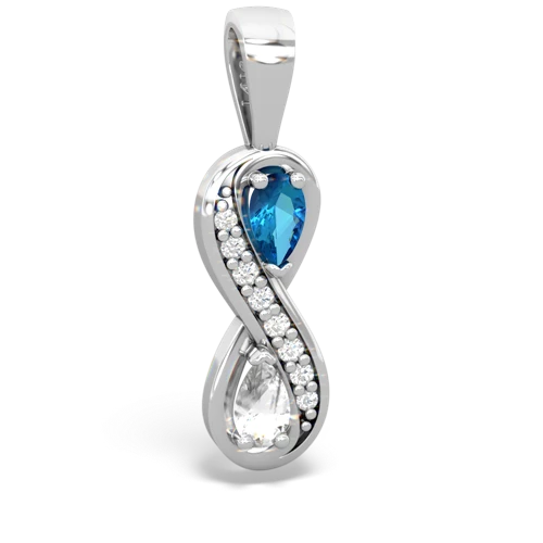 london topaz-white topaz keepsake infinity pendant