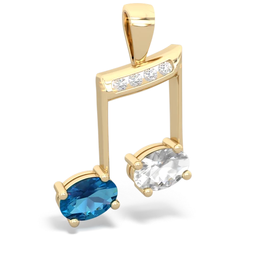 london topaz-white topaz music notes pendant