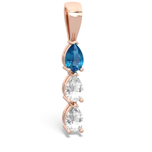 london topaz-white topaz three stone pendant