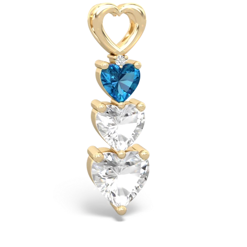 London Topaz Genuine London Blue Topaz with Genuine White Topaz and Genuine Fire Opal Past Present Future pendant Pendant