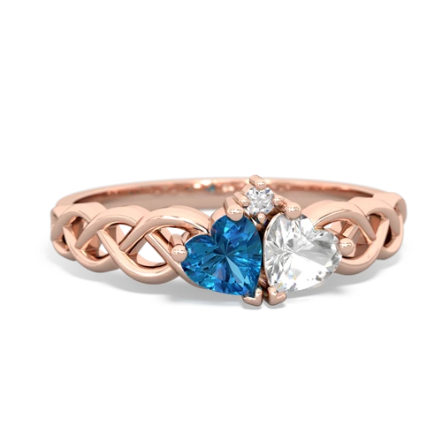 london topaz-white topaz celtic braid ring