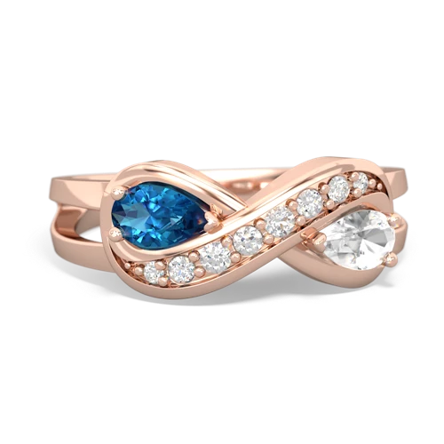 london topaz-white topaz diamond infinity ring