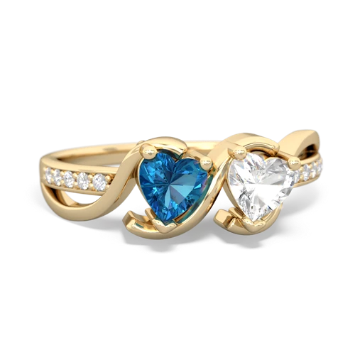 london topaz-white topaz double heart ring