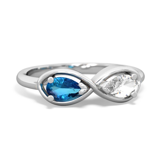 london topaz-white topaz infinity ring