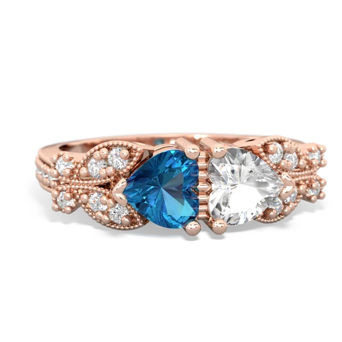 london topaz-white topaz keepsake butterfly ring