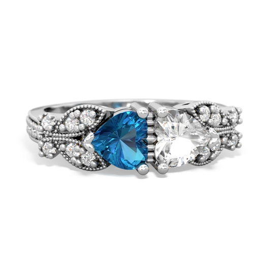 london topaz-white topaz keepsake butterfly ring