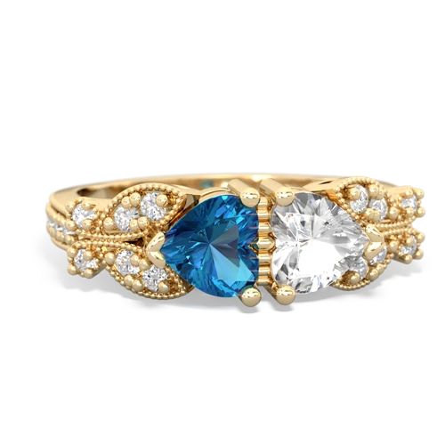 london topaz-white topaz keepsake butterfly ring